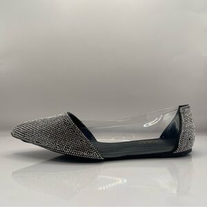 Glaze Black and Silver Rhinestone Flats